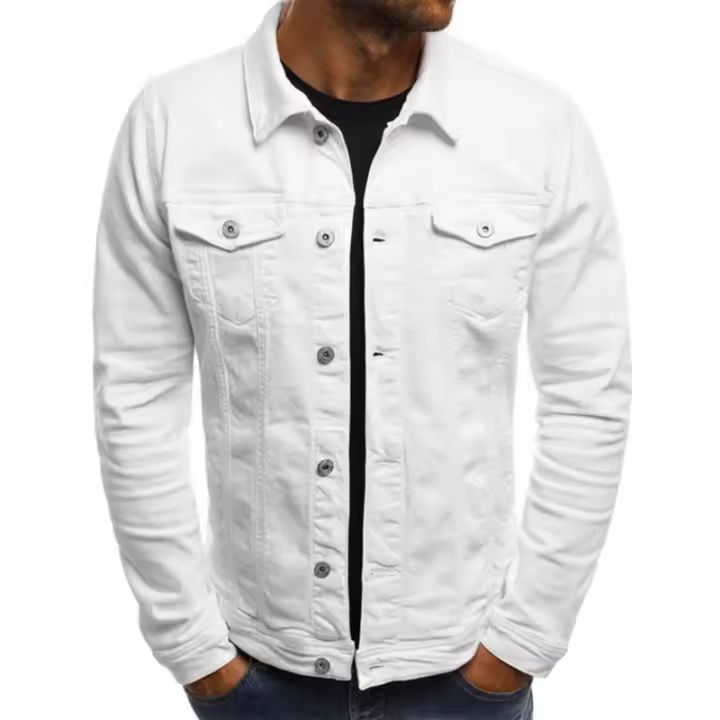 Chaquetas vaqueras con cuello redondo para hombre, abrigos informales de otoño - 1