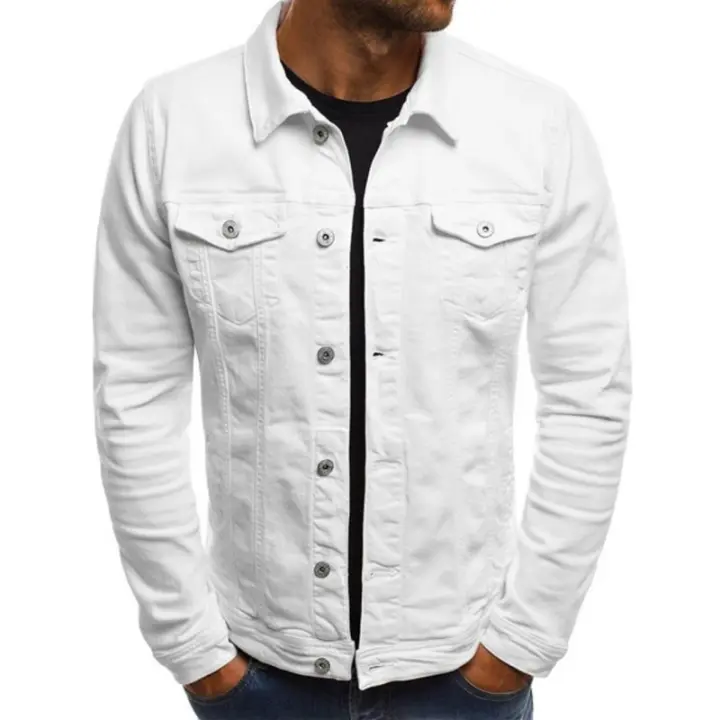 Chaquetas vaqueras con cuello redondo para hombre, abrigos informales de otoño - 1