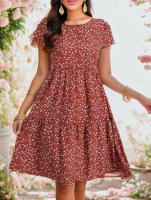 Vestido casual holgado de manga corta con estampado de lunares, nueva colección Primavera/Verano 2025 - details 6