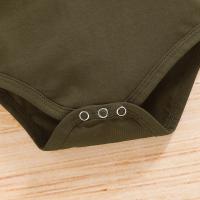 Conjunto de Ropa de Bebé Niña de Algodón Sólido Romper de Manga Corta con Letras Camuflajes - details 5