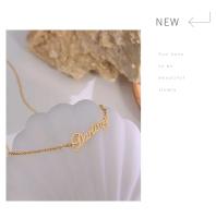 Collar con colgante de letra de diseño innovador, collar querido, chapado en acero titanio, joyería de oro real de 18K para mujer - details 7