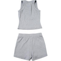 BUNO-chándales informales para Mujer, conjunto de 2 piezas, chalecos cortos elásticos con cuello en U y pantalones cortos acanalados, ropa deportiva concisa para gimnasio - details 40