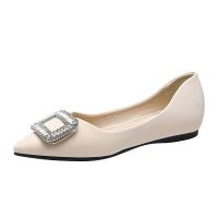 Zapatos de ballet de punta plana informales con hebilla cuadrada de cristal brillante para mujer - details 7