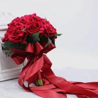 Ramo de novia rojo caliente, ramos de boda, ramo de rosas - details 1