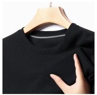 Polo de manga corta para hombre, camiseta de manga corta de algodón con cuello redondo y empalme a la moda de Polot liso con gofres, para uso diario - details 21