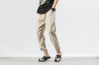 Pantalones casuales de calabazas para hombre, calabazas de lino, de moda, con puños - details 8