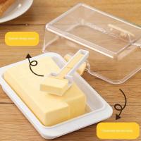 Plato hermético con tapa, contenedor para mantequilla, caja de almacenamiento de queso Rectangular multifuncional para estante de puerta de refrigerador - details 7