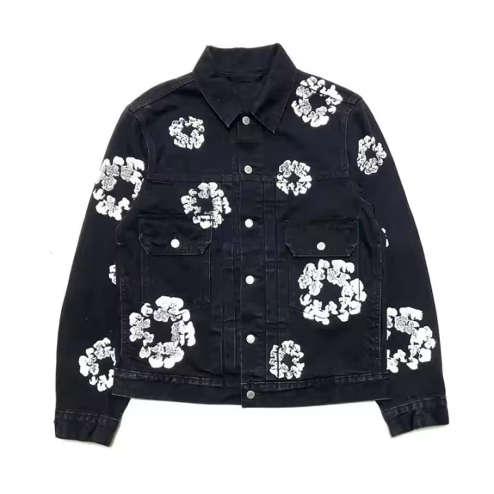Y2k Kapok Impreso Solapa Chaqueta vaquera Chaqueta vaquera para hombre Y2K Jeans, estilo unisex suelto - 1