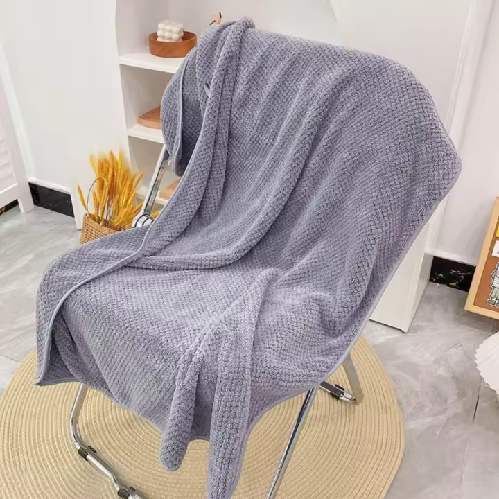 Toalla de baño textil de microfibra de lana Coral, toalla de playa absorbente de secado rápido, toalla de piscina a cuadros de piña de gran tamaño para adultos - 1