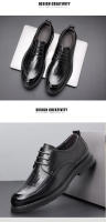Zapatos de cuero genuino para hombres Transpirables, estilo británico, de cuadros, para bodas y negocios formales - details 11