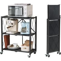 Estantería Plegable de Metal Negro 4 Niveles Carga Pesada Ideal para Cocina, Oficina, Garaje - details 12