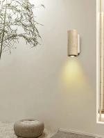 Lámpara de pared wabi-sabi de estilo japonés con piedra de travertino amarilla, lámpara de pared de salón comedor para dormitorio, apliques de pared retro de diseño para exteriores - details 6