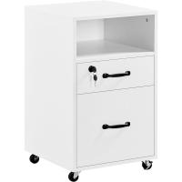 Cajonera de Escritorio Móvil con 2 Cajones Organizador de Archivos A4 Seguro y Llave - details 9