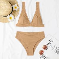 Conjunto de Bikini de Cintura Alta de V-Neck Sexy Traje de Baño de Push Up Negro para Mujeres - details 18