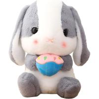 Conejo de Pascua de juguete suave, Animal de peluche con zanahoria, suave, encantador, realista, de orejas largas, de pie, rosa, (12,5 pulgadas/32cm) - details 2