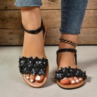 Sandalias planas con decoración de flores para mujer, zapatos de playa ligeros y cómodos, vestido Floral blanco a la moda, verano 2025 - details 5