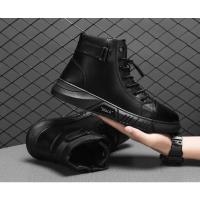Zapatos de piel de moda para hombre, botas altas estilo Chelsea, impermeables, cómodas, con plataforma, 2025 - details 22