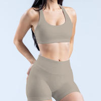 Nuevo sujetador deportivo minimalista de spandex con costura nueva, adecuado para el fitness femenino, estiramiento, ropa de yoga transpirable. - details 12