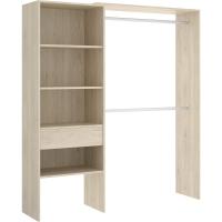 Traje Armario Vestidor Abierto, Madera de ingeniería, Blanco, 187x160/110x40 cm - details 5