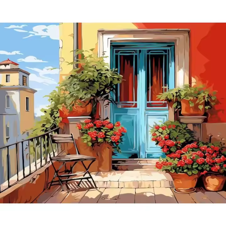 Pintura de Aceite DIY Ruopoty por Números en Lienzo sin Marco Acrílico Decoración de Pared Hecha a Mano Regalo para Adultos Estilo Moderno Tamaño 40x50cm Paño de Lienzo - 1