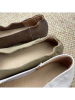 Zapatos sencillos de boca poco profunda con cabeza redonda 2025, nuevos, de interior y exterior de cuero, sin cordones, de suela plana, informales, de talla grande - details 7