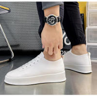 Zapatos de skate negros sin cordones para hombre, con punta redonda, informales, ligeros, deportivos y planos. - details 2