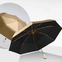 Paraguas plegable dorado automático de viaje, pequeño y ligero, 8 varillas, botón de apertura y cierre automático, portátil, mango ergonómico, protección UV 99 - details 24