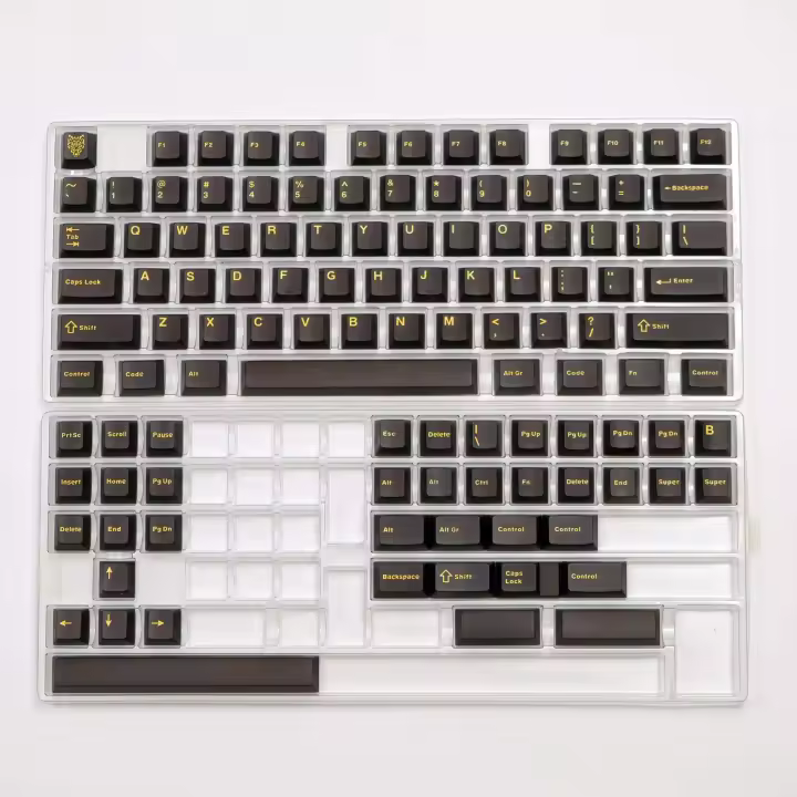Teclas ABS translúcidas de doble disparo, 114 teclas, color morado y negro, semitransparente, perfil de cereza para interruptores MX, teclado para juegos - 1