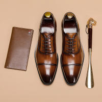 Zapatos de negocios para hombre, tres juntas de cuero, para caballero - details 16