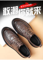 La primera capa de piel de oveja de los zapatos casuales de cuero para hombre, vestido de negocios de cuero genuino. - details 0