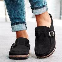 Zapatos Retro sin cordones para mujer, zuecos planos cómodos, informales, talla grande, verano, 2024 - details 6