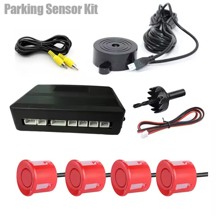 Kit de Sensor de estacionamiento de Video para automóvil, asistencia de Radar de respaldo inverso, Monitor automático, pantalla Digital, alarma de alerta de zumbador - 1