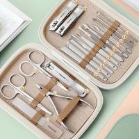 Juego de 18 Uds de cortaúñas de acero inoxidable, juego de manicura profesional, kit de manicura de embalaje, tijeras - details 10
