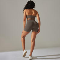 Nessaj-Conjunto de yoga para mujer, pantalones cortos deportivos sin costuras, sujetador sexy y pantalones cortos, ropa deportiva, chándal de verano para gimnasio y fitness - details 14