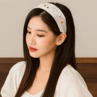 Diadema de encaje bordada de estilo coreano para mujer, diadema con bordes anchos, lazo de flores, cuerda para el cabello, banda para el cabello con diamantes de imitación florales de hadas - details 19