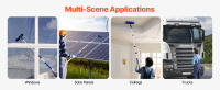 SucceBuy Kit de poste alimentado por agua, extensible de 3,6 m para limpieza de paneles solares y ventanas, 180 °   Cepillo giratorio, manguera de 20 m, herramienta completa de limpieza para exteriores - details 4