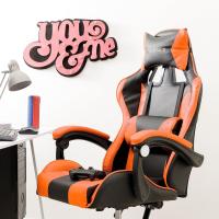 Silla de Gaming Azul y Negra, Silla Ergonómica de Oficina con Respaldo Regulable de 90 °   un 120 ° , con reposacabezas, reposabrazos y soporte lumbar. Rotación omnidireccional de 360° ° - details 7