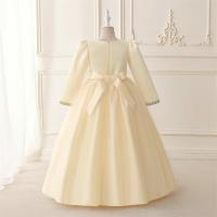 Vestido de princesa de manga larga bordado para niñas, disfraz de flores para niñas, vestido árabe de Dubái, bata musulmana de Ramadán. - details 12