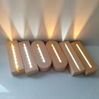 Base de lámpara de madera con pilas AAA para luces nocturnas de resina epoxi y vidrio acrílico - details 0