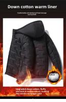 Chaqueta acolchada de algodón para hombre, abrigo ligero con capucha de estilo coreano, prendas de vestir gruesas informales de estilo japonés, novedad de invierno de 2024 - details 0