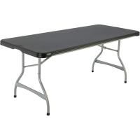 Mesa plegable rectangular ultrarresistente negra, Mesa exterior e interior para jardín, terraza, eventos y catering, Medidas 182x76cm, altura 73,5cm, Mesas plegables grandes - details 0