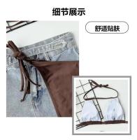 Estilo Bikini Ins Sexy Traje de baño de dos piezas Halter Correa de lazo Spicy Girl Sin espalda Cruzado - details 2
