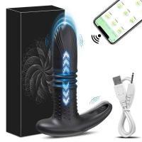 Embalaje privado SEXY Vibrador anal telescópico inalámbrico Bluetooth APP Control remoto Masajeador de próstata Butt Plug para hombres Dildo Vibrador Adulto - details 4