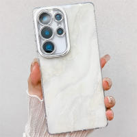 Funda de teléfono con revestimiento de patrón de mármol para Samsung Galaxy S25Ultra S24FE S24Ultra S23Ultra S25/S25 + Material IMD diseño de protección contra bulto de cámara para A16/A36/A56/A55/A35/A25/A15 - details 4