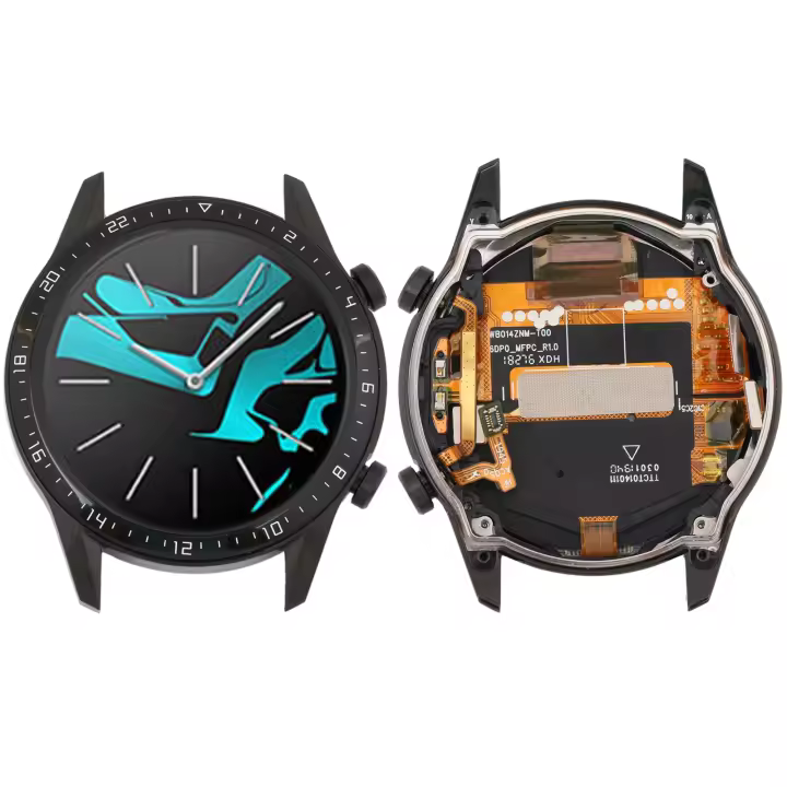 Pantalla LCD y digitalizador de montaje completo con marco para Huawei Watch GT 2 46 mm (negro) - 1