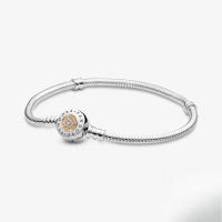 ABC global-Pulsera De Cadena De Serpiente Con Cierre De Corazón De Plata De Ley S925 Para Mujer,Dijes De Plata - details 5