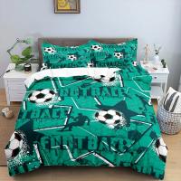 Juego de Cubierta de Edredón de Fútbol Tamaño King Simple en Negro y Blanco Cubierta de Cojín Deportiva 3D para Niños y Niñas Juego de Ropa de Cama de Poliéster - details 18