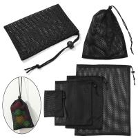 Bolsa de malla multiusos de nailon para exteriores, bolsa de lavandería con cordón, bolsa de almacenamiento de cosas, 1 unidad - details 0