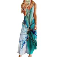 Vestido largo informal con cuello en v para mujer, moda de verano - details 5