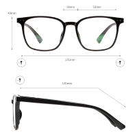 Gafas cuadradas ligeras TR90 para hombre y mujer, lentes graduadas transparentes con borde completo, montura para lentes ópticas - details 0
